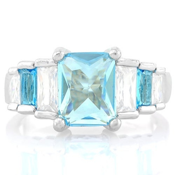 Blue & White Topaz 💙Ring - Picture 3 of 12